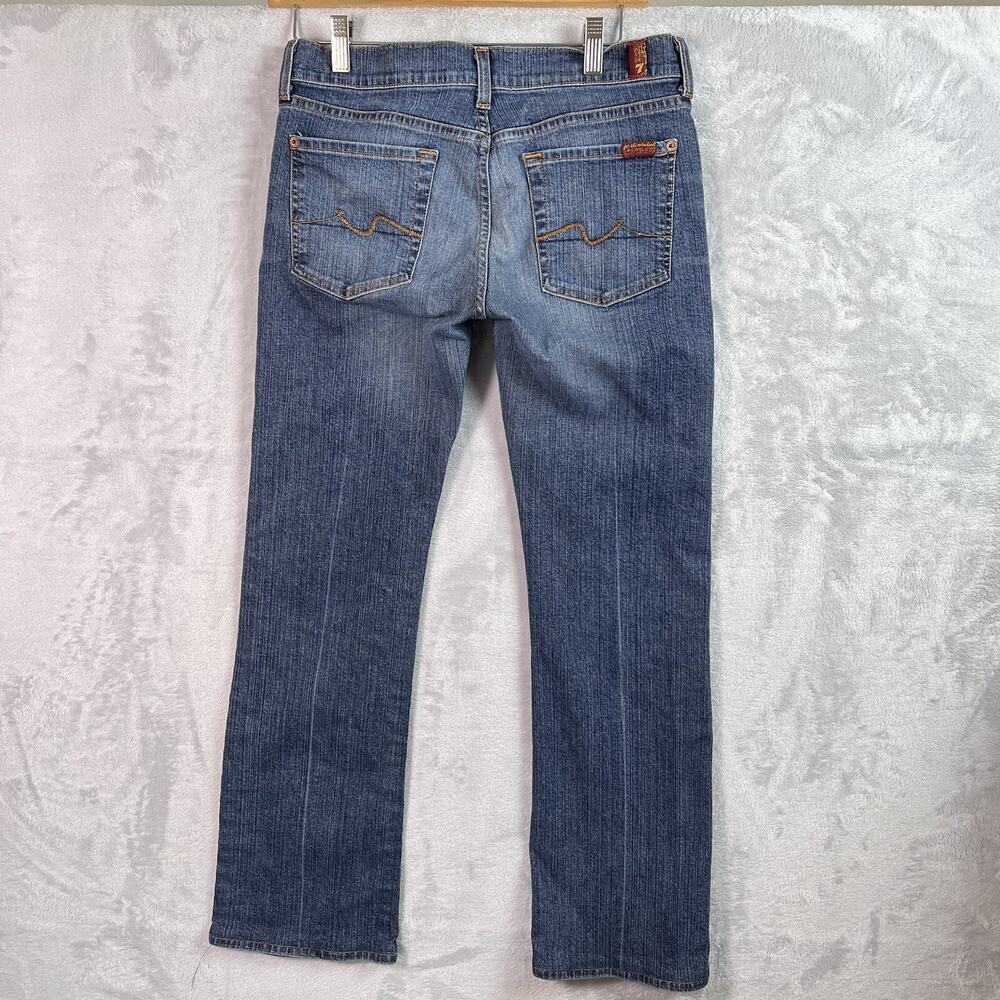 7 For All Mankind Jeans Women's 28 Straight Fit Mid Rise Blue‎ Denim Casual Boho